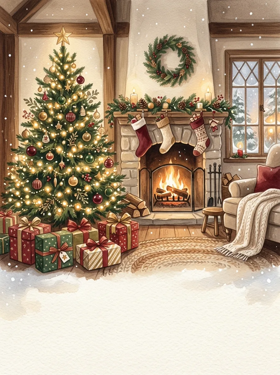 Tree & fireplace