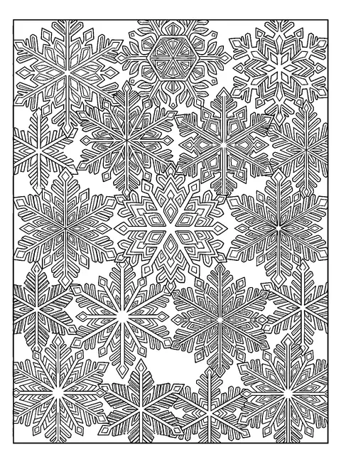 Snowflake mosaic coloring page