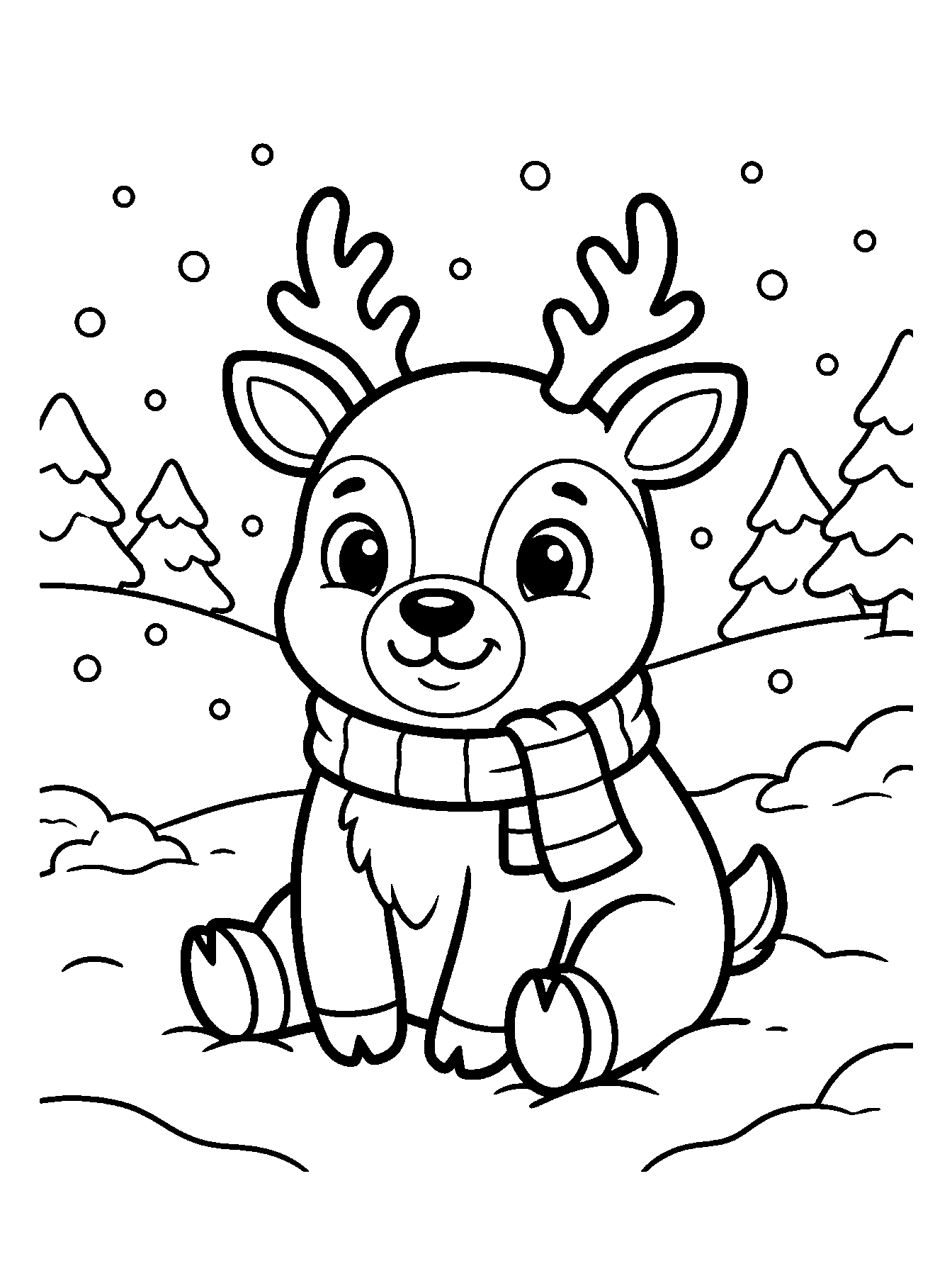 Baby reindeer coloring page