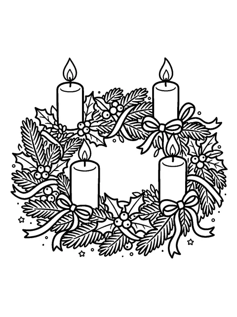 Advent candles coloring page