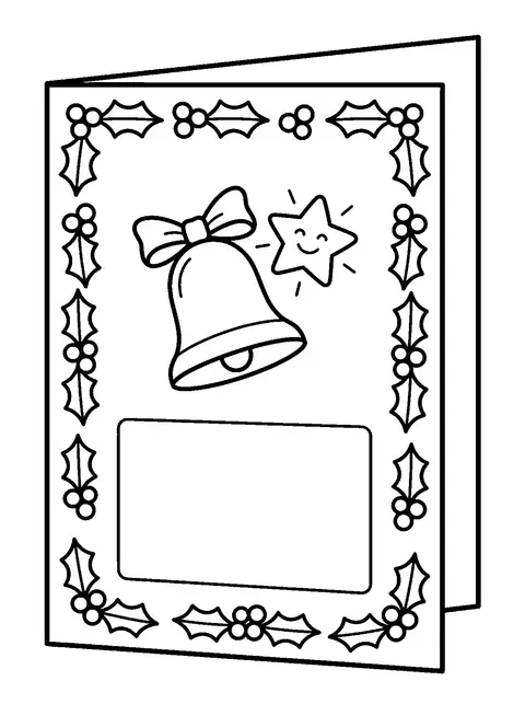 Christmas card to color coloring page