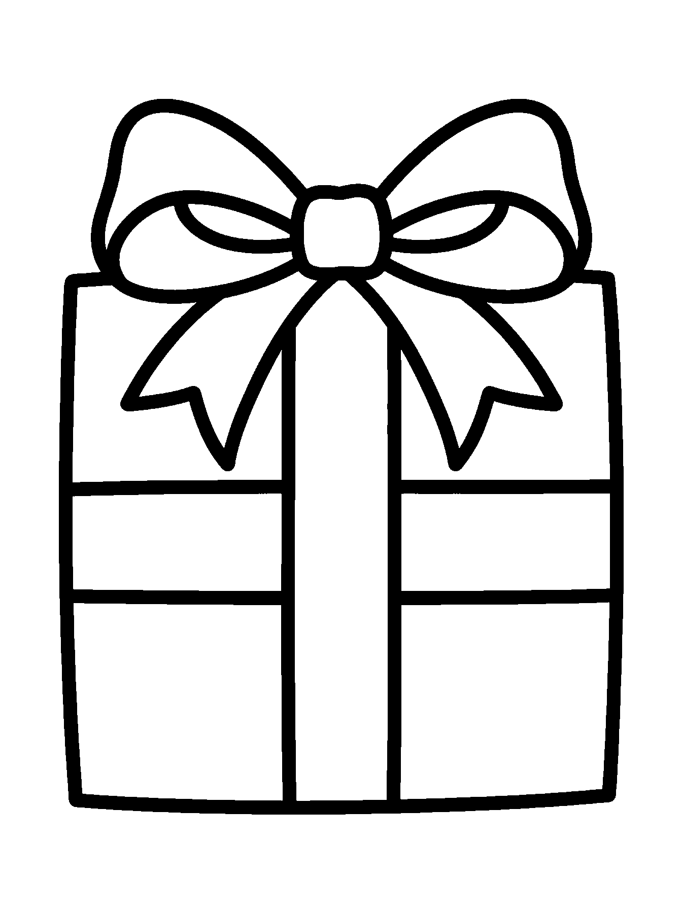 Present with a bow coloring page