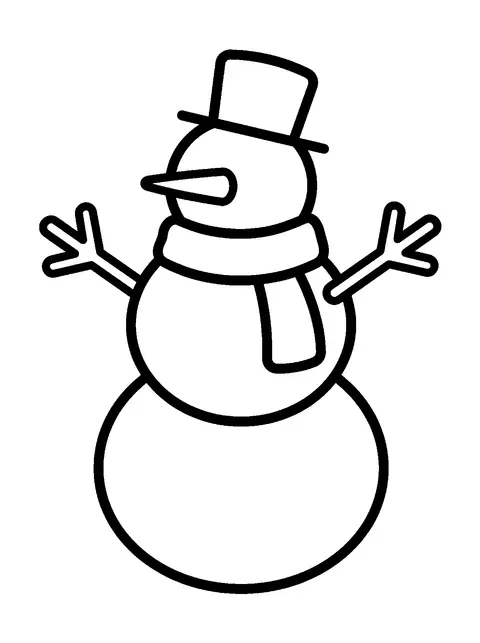 Simple snowman coloring page