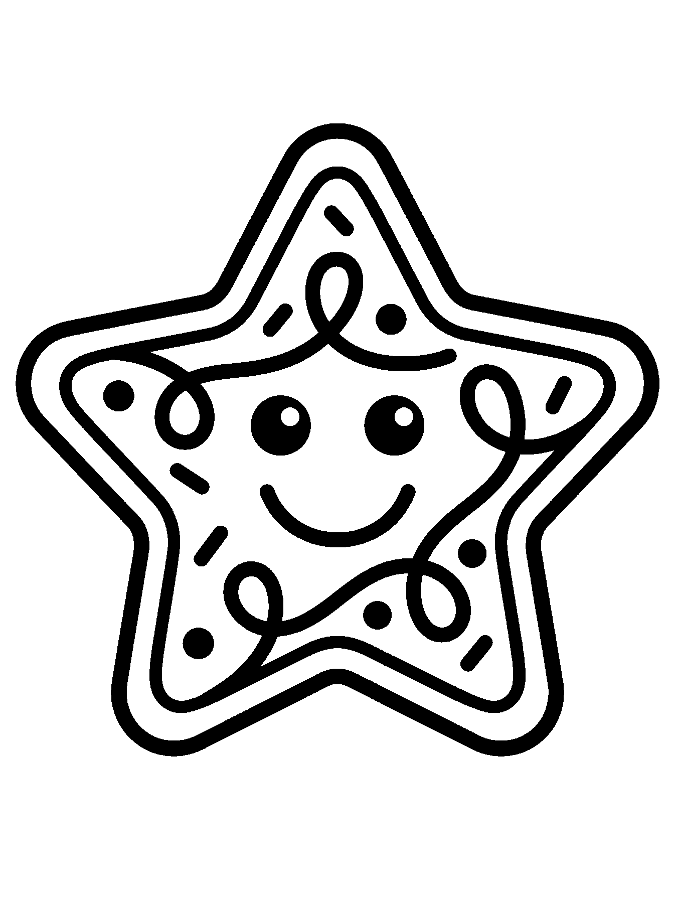 Simple star cookie coloring page
