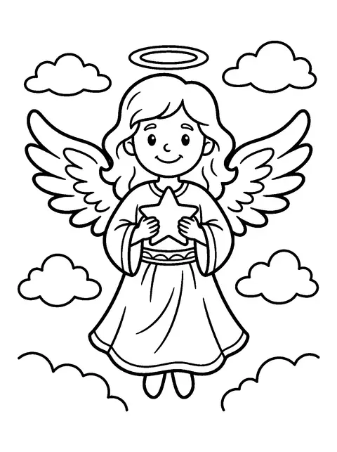 Christmas angel coloring page