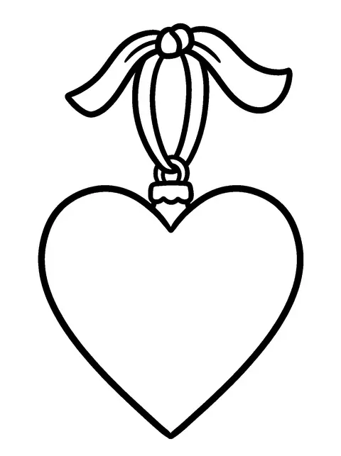 Heart ornament coloring page