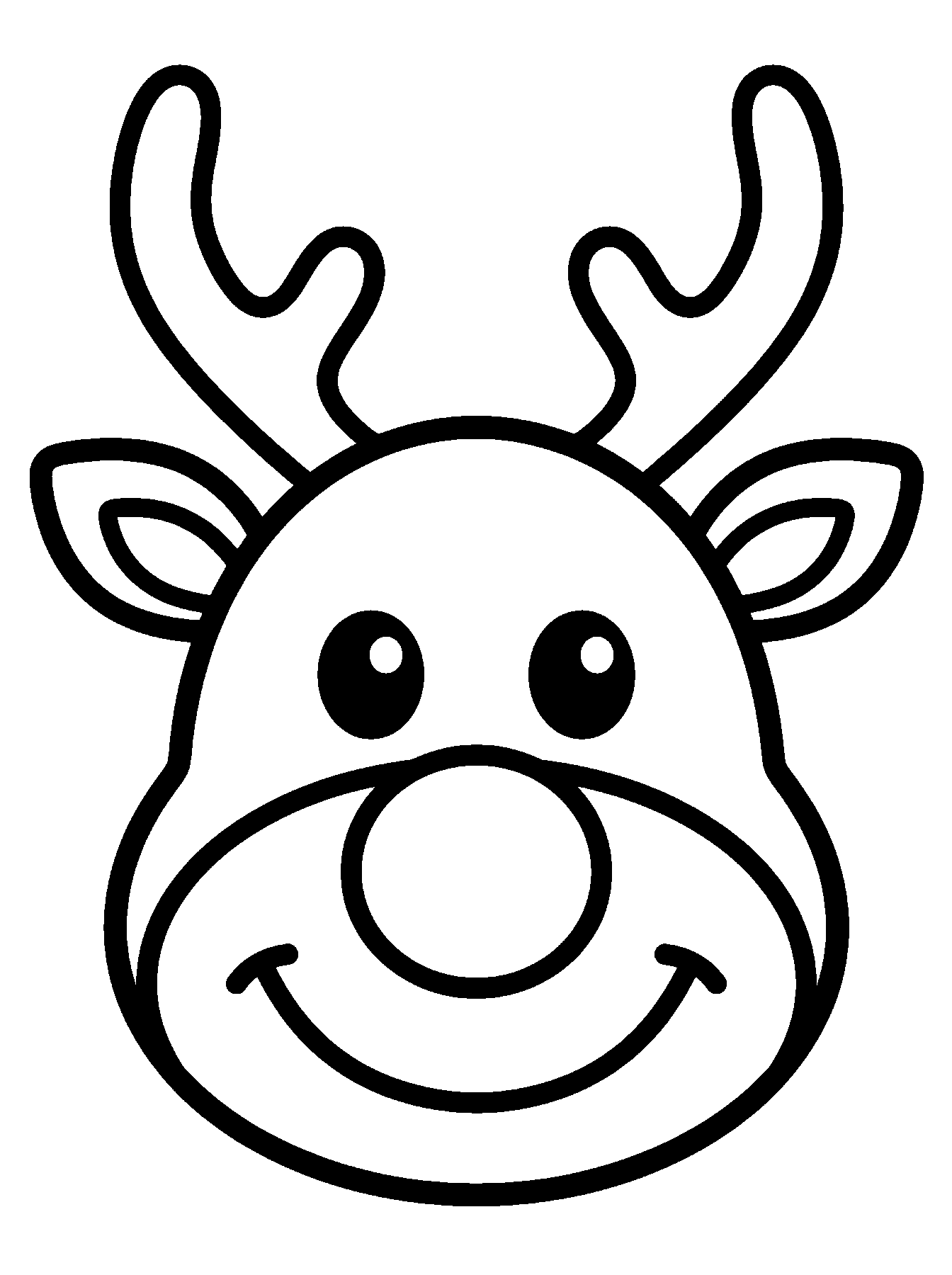Reindeer face coloring page