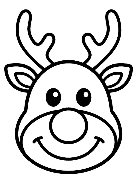 Reindeer face coloring page