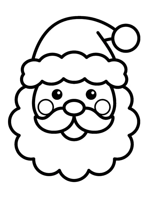 Big Santa face coloring page