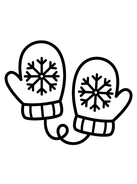 Pair of mittens coloring page