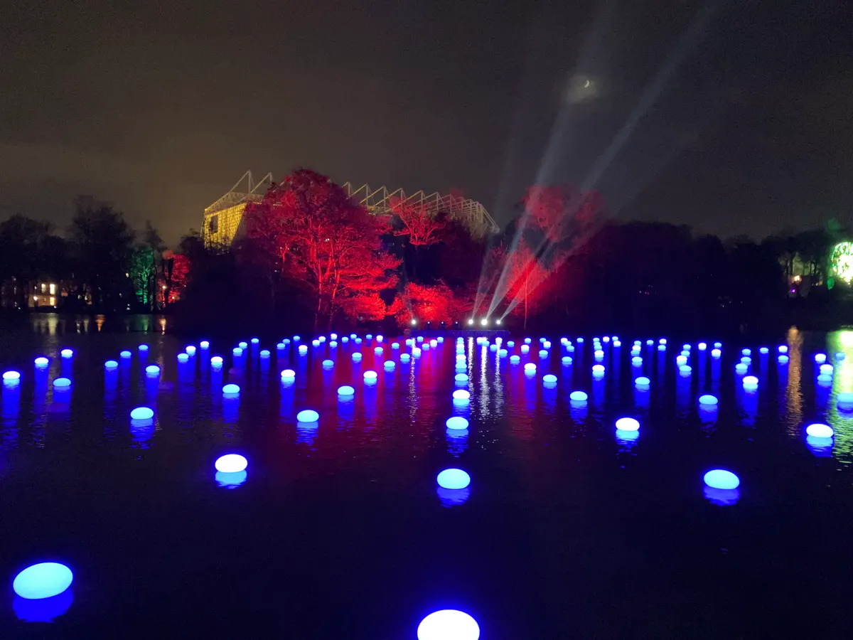 Glowing light installation at Northern Lights Newcastle