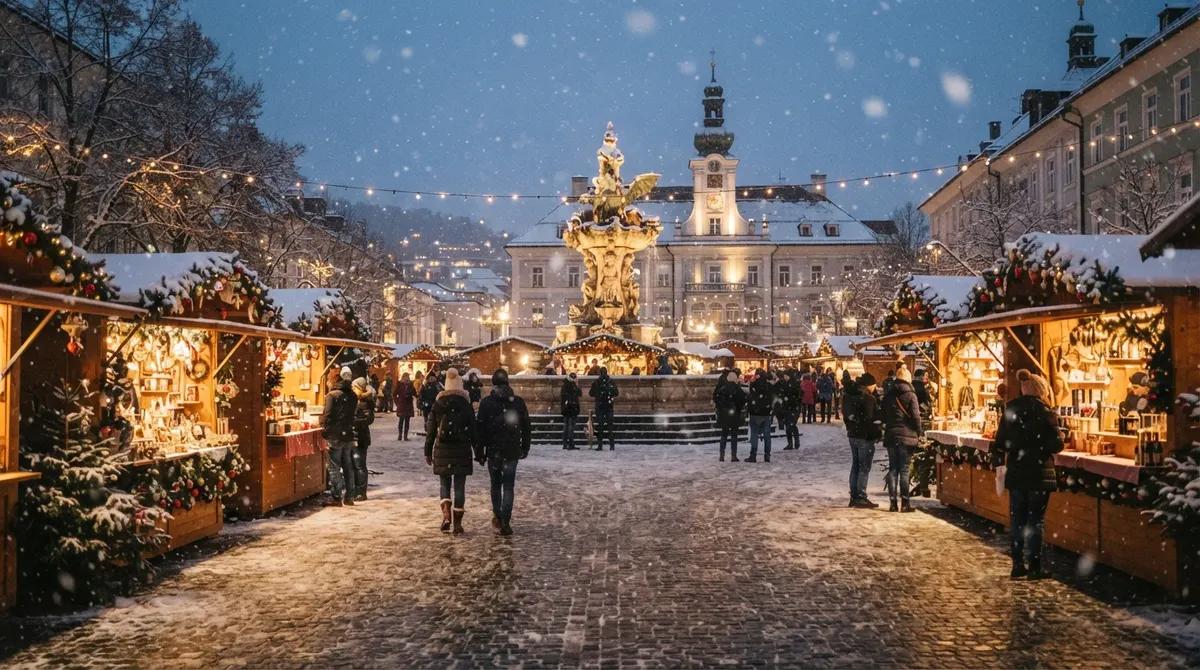 Christkindlmarkt am Neuen Platz Klagenfurt (Târgul Christkind din Neuer Platz, Klagenfurt), Klagenfurt