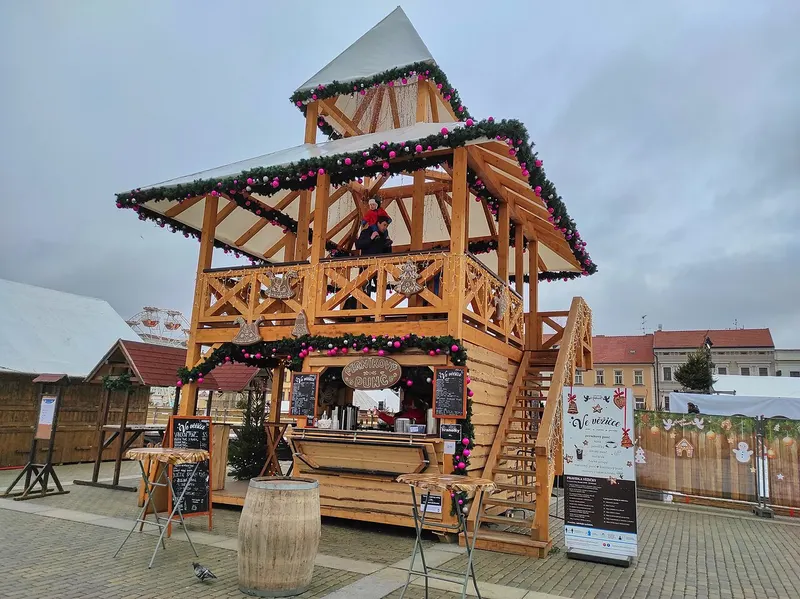 Vyhlídková věžička adventních trhů v Českých Budějovicích
