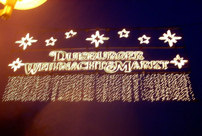 Leuchtschriftzug Duisburger Weihnachtsmarkt