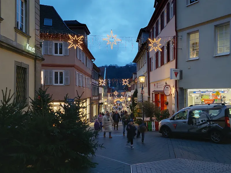 Sternenbeleuchtung in der Neuen Straße in Schwäbisch Hall