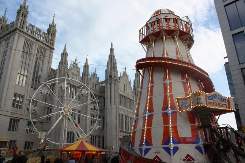 Helter skelter and big wheel at Aberdeen Christmas Village