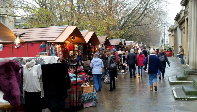 Shoppers at Cheltenham Christmas Market stalls