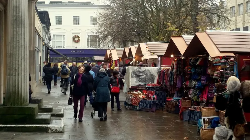Craft stalls at Cheltenham Christmas Market