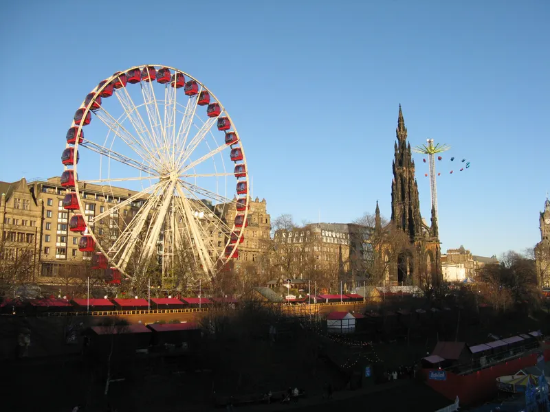Big wheel by the Scott Monument at Edinburgh's Christmas Market