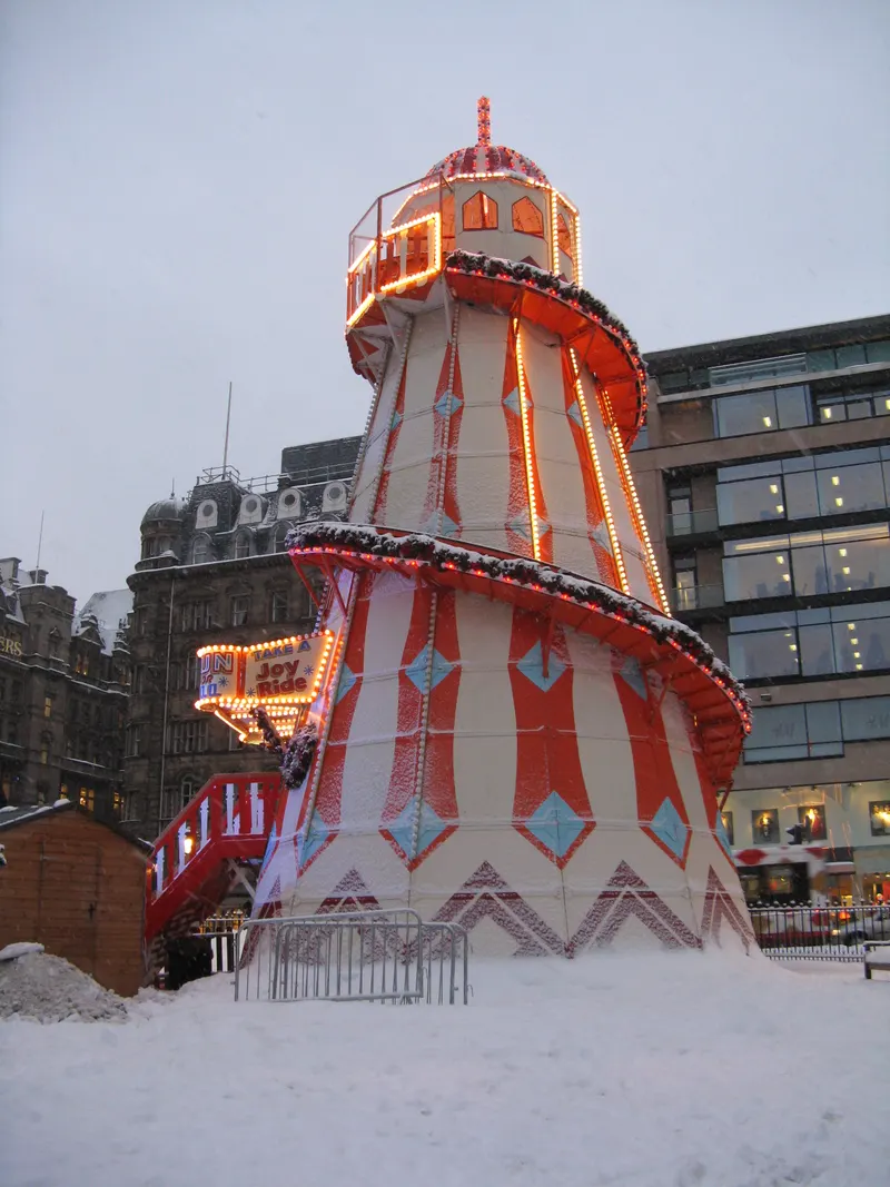 Helter skelter ride at Edinburgh's Christmas Market