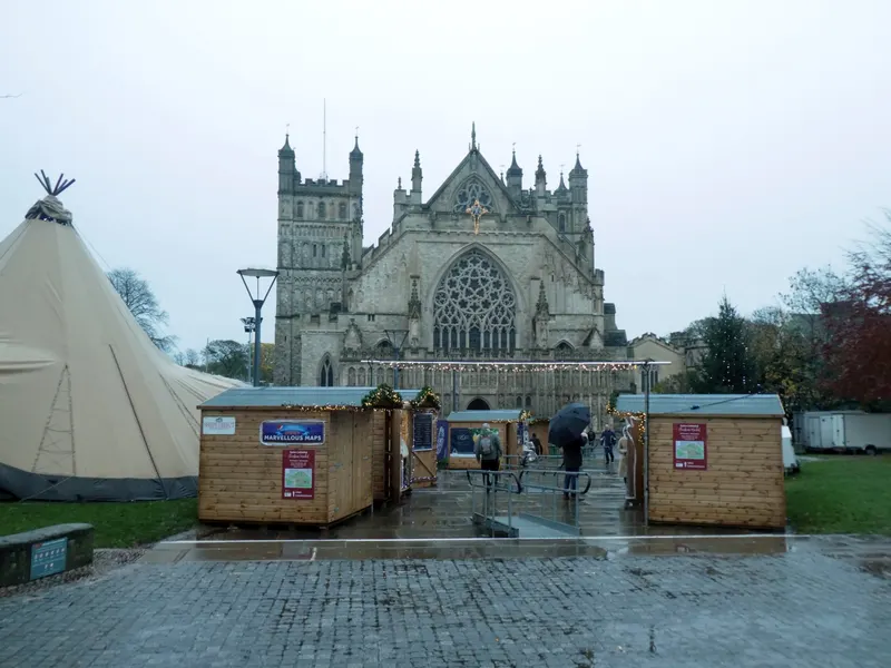 Market huts on the Cathedral Green at Exeter