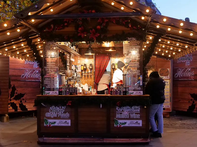 Mulled wine and cider chalet at the Manchester Christmas Markets